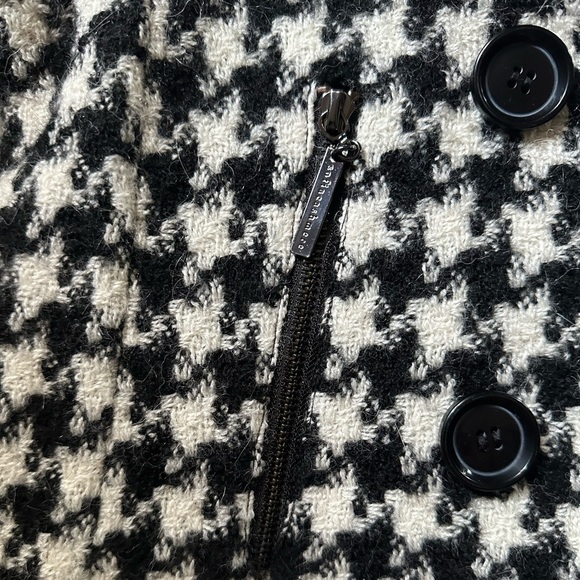 Sofia Cashmere Black and White Houndstooth Trench Coat - Picture 14 of 16